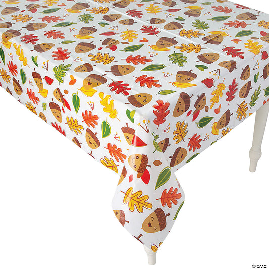 Fall Party Leaves & Acorns Printed Tablecloth (12 Per pack)
