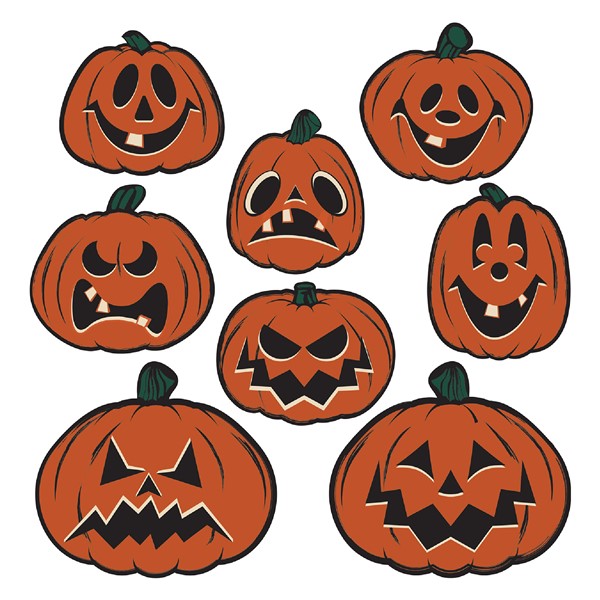 Vintage Jack-O-Lanterns Cutouts (8 Per pack)