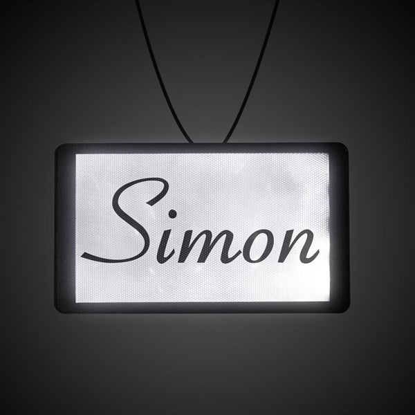 LED White Rectangle Backlit Badge