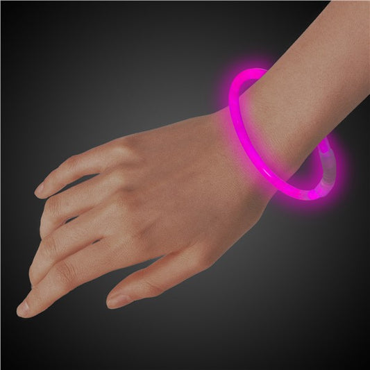 Pink Glow 9" Retail Packaged Bracelets (8 Per pack)