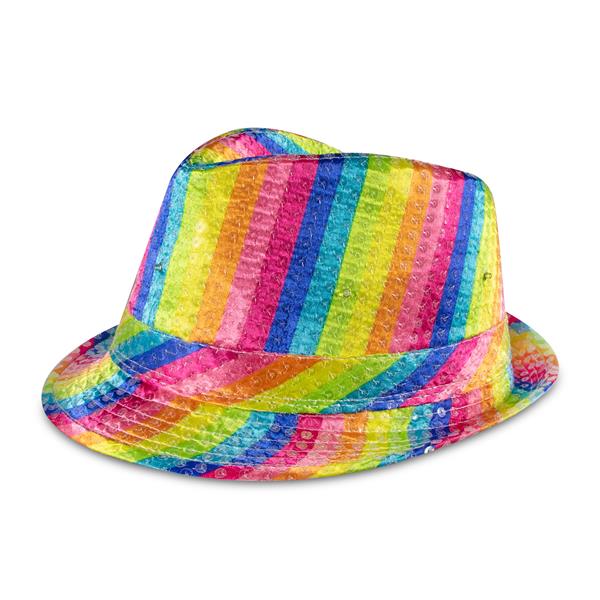 LED Rainbow Sequin Fedora Hat