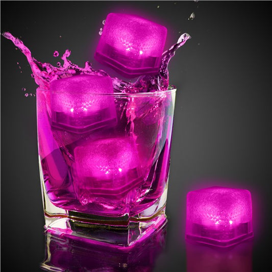 LED Pink Ice Cubes (12 Per pack)