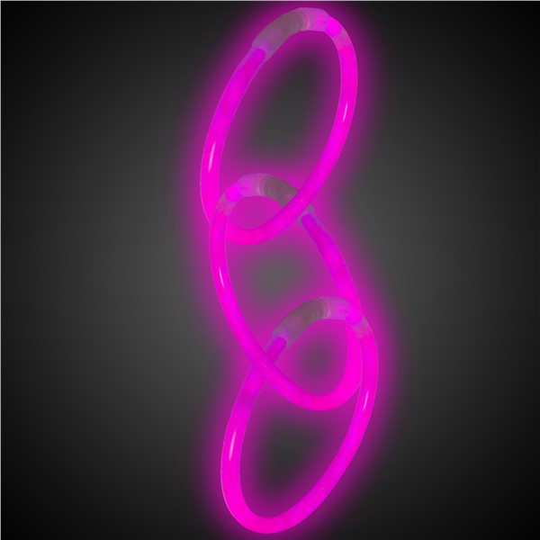 Pink Glow 9" Retail Packaged Bracelets (8 Per pack)