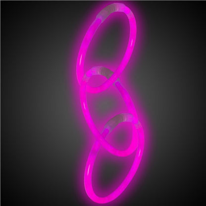 Pink Glow 9" Retail Packaged Bracelets (8 Per pack)