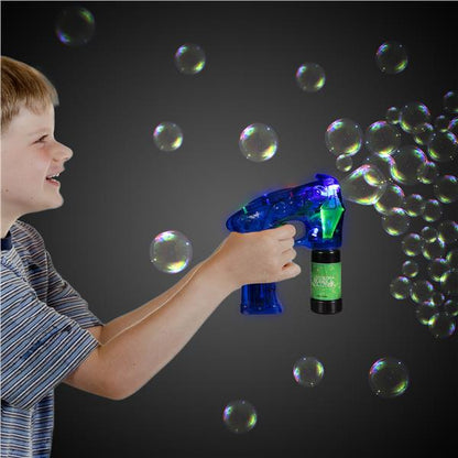 Neon Blue LED Bubble Gun