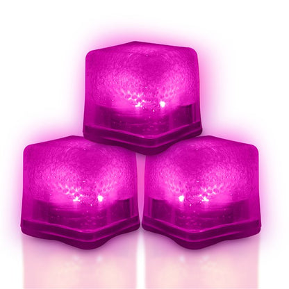 LED Pink Ice Cubes (12 Per pack)