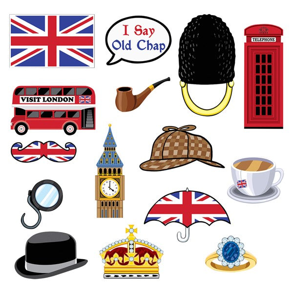 British Photo Booth Prop Kit