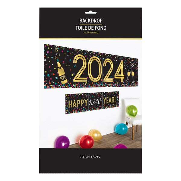 2024 Black & Gold Colorful New Year Decorating Kit