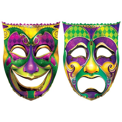 Jumbo Mardi Gras Mask Cutouts (2 per pack)