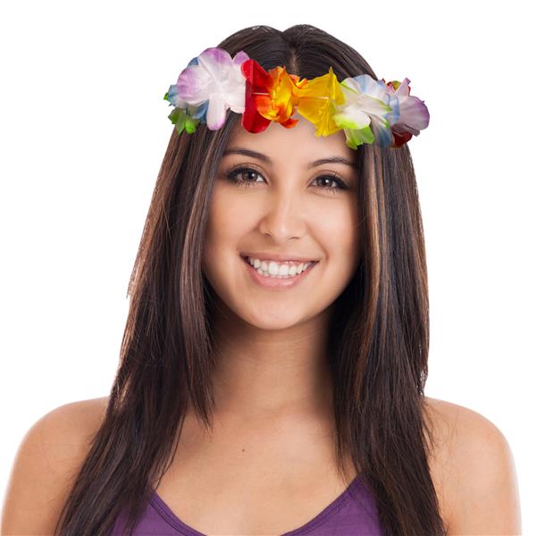 Silk Flower Lei Headbands (12 Per pack)