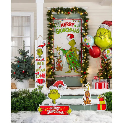 Smiling Grinch Head Foil Balloon, 26in x 29in - Dr. Seuss How the Grinch Stole Christmas