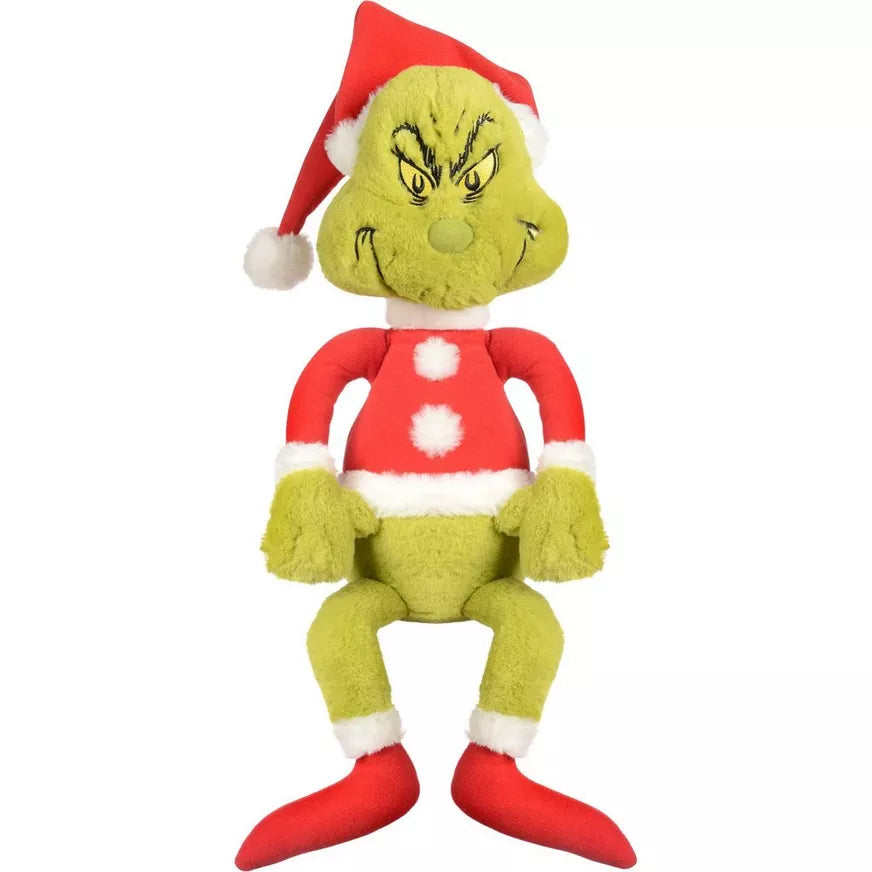 Poseable Sitting Santa Grinch Decoration - Dr. Seuss