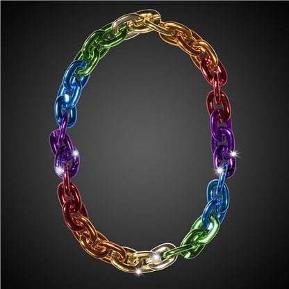 LED Rainbow Chain Link Necklace