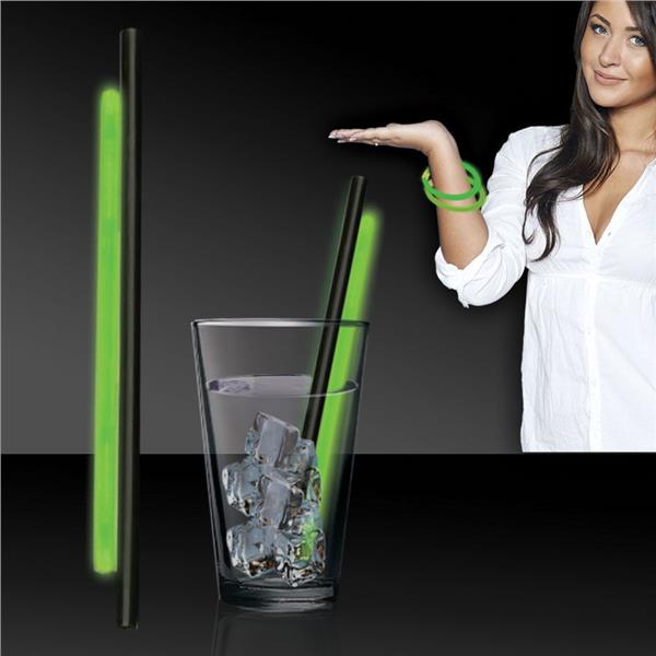 Green Glow 9' Straws & Bracelets (25 Per pack)