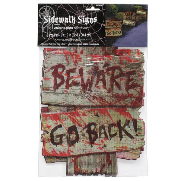 Bloody Sidewalk Signs (3 Per pack)