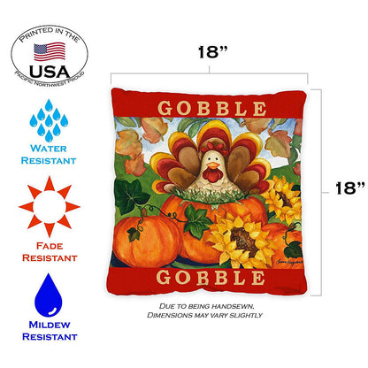 Toland Home Garden 18" x 18" Autumn Turkey 18 x 18 Inch Indoor/Outdoor Pillow Case