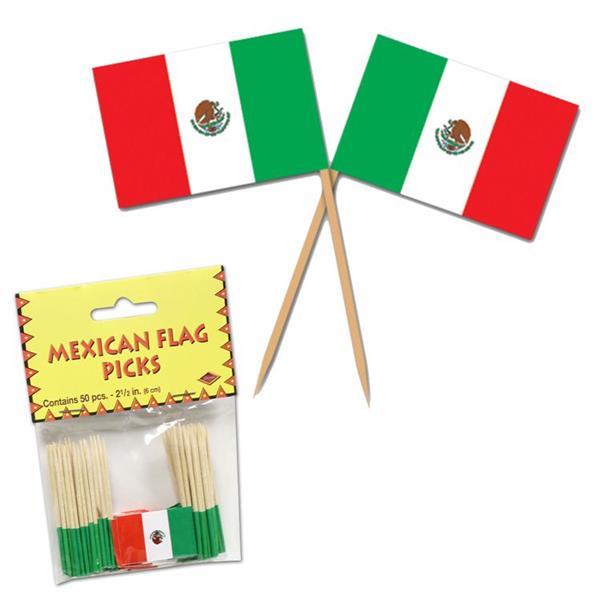 Mexican Flag Garnish Picks (50 per pack)