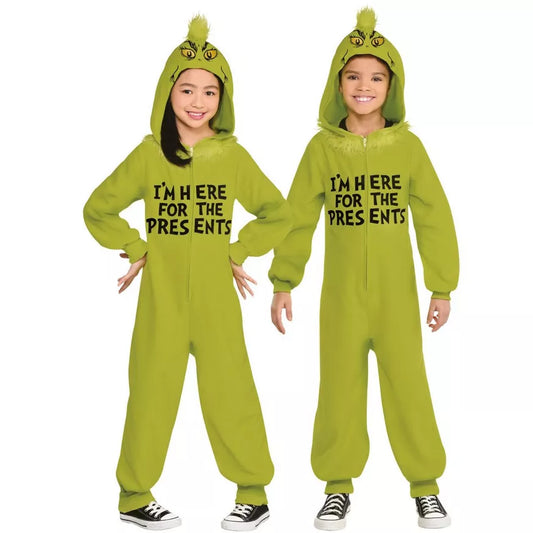 Christmas Grinch One Piece Zipster Costume for Kids