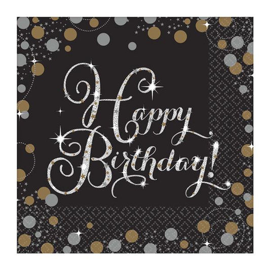 Sparkling Birthday Lunch Napkins (16 Per pack)