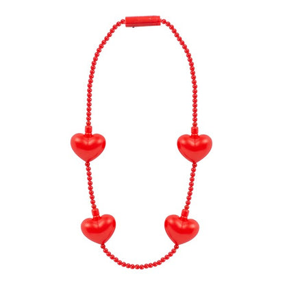 LED Jumbo Red Hearts Necklace