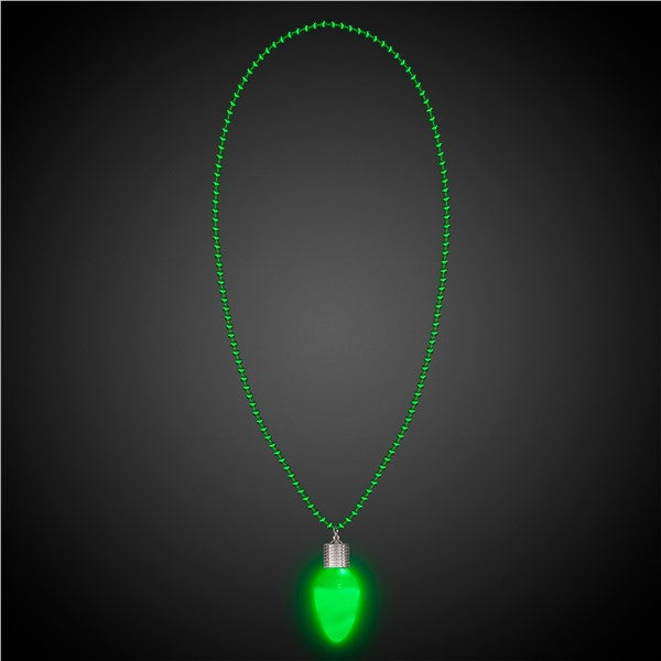 LED Green Bulb Bead Necklace