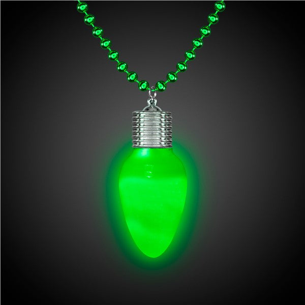 LED Green Bulb Bead Necklace