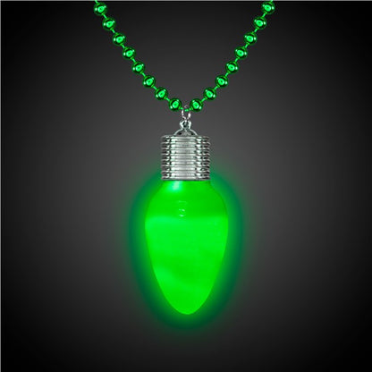 LED Green Bulb Bead Necklace