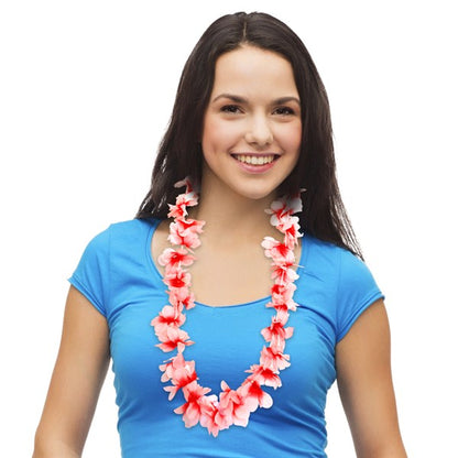 Red Silk Flower 36" Leis (12 Per pack)