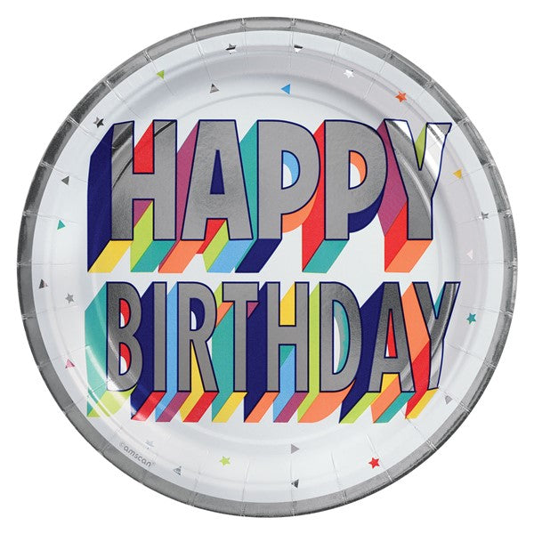 Birthday 9" Plates (8 Per pack)