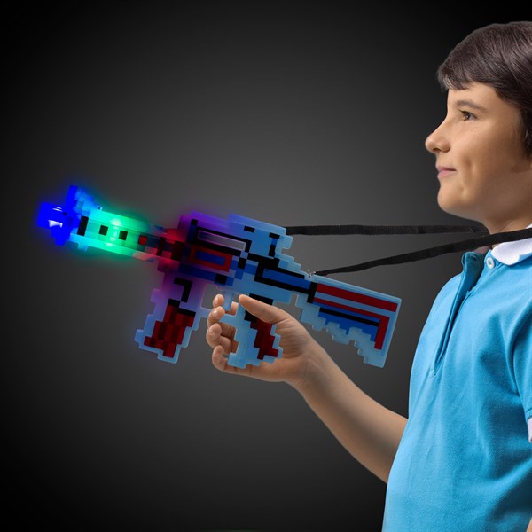 LED Pixel Machine Guns with Sound (3 Per pack)