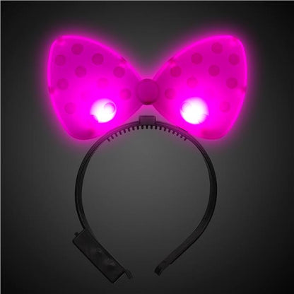 LED Polka Dot Bow Headbands (12 Per pack)