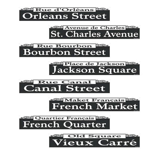 Mardi Gras Street Signs Cutouts (4 per pack)