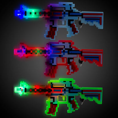 LED Pixel Machine Guns with Sound (3 Per pack)