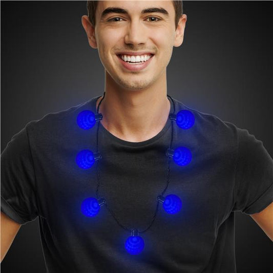 LED Blue Ball Necklace