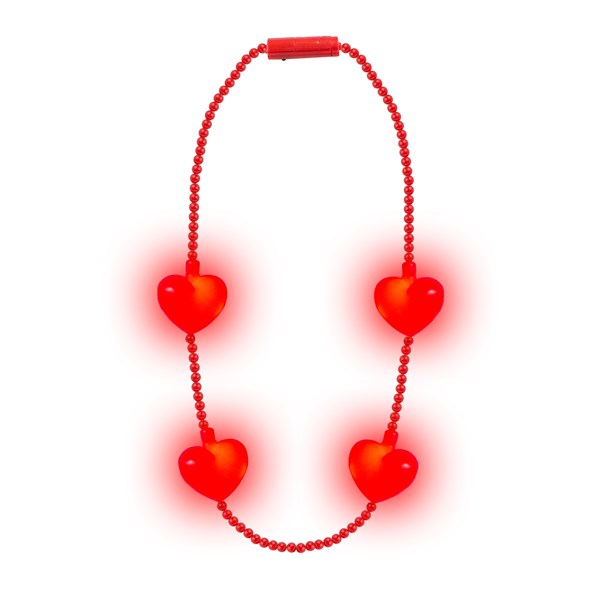 LED Jumbo Red Hearts Necklace