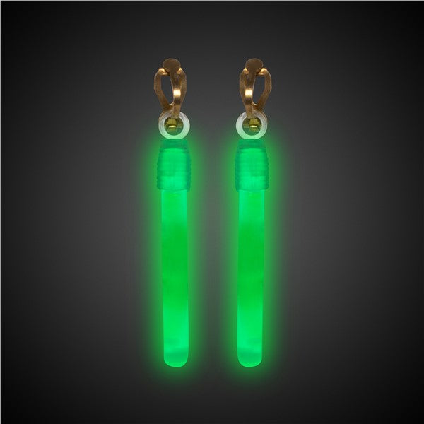 Green Glow Clip-On Earrings