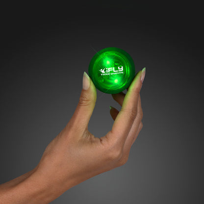 1.5" Blinky Green Rubber Bounce Ball, Impact Activated LED