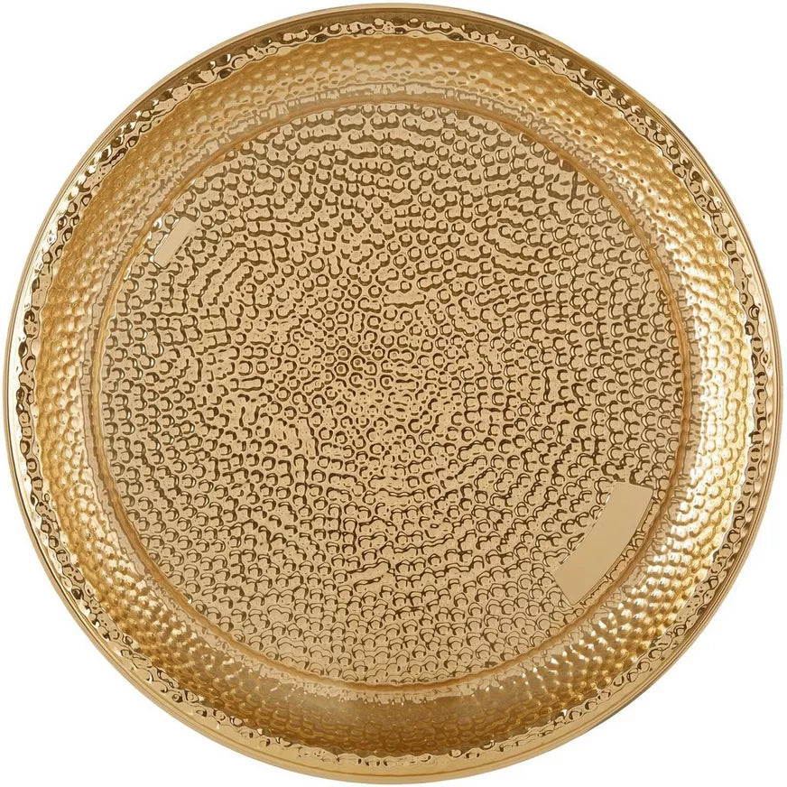 Large Gold Hammered Serving Tray