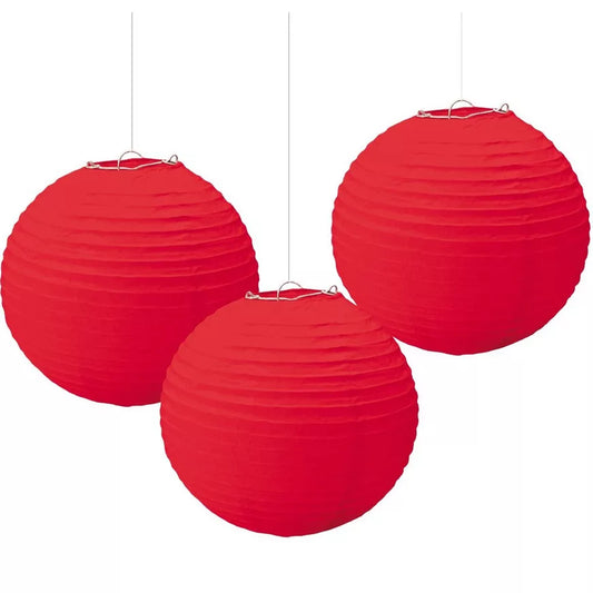 Red Paper Lanterns 3ct