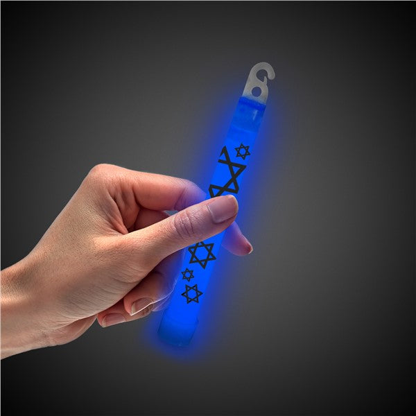 Blue Star of David 6" Glow Sticks (25 per pack)