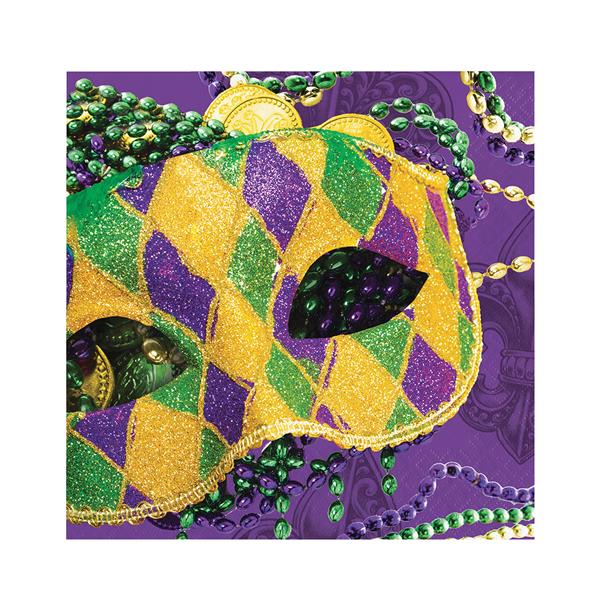 Mardi Gras Mask Lunch Napkins (16 per pack)