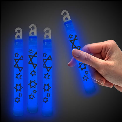 Blue Star of David 6" Glow Sticks (25 per pack)