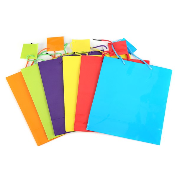 Neon Paper Gift Bags (24 per pack)