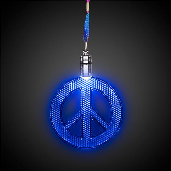 LED Peace Sign Necklaces (12 per pack)