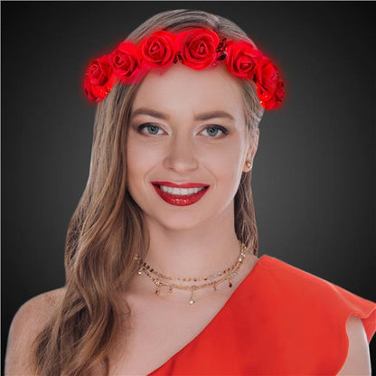 LED Red Roses Halo Headband