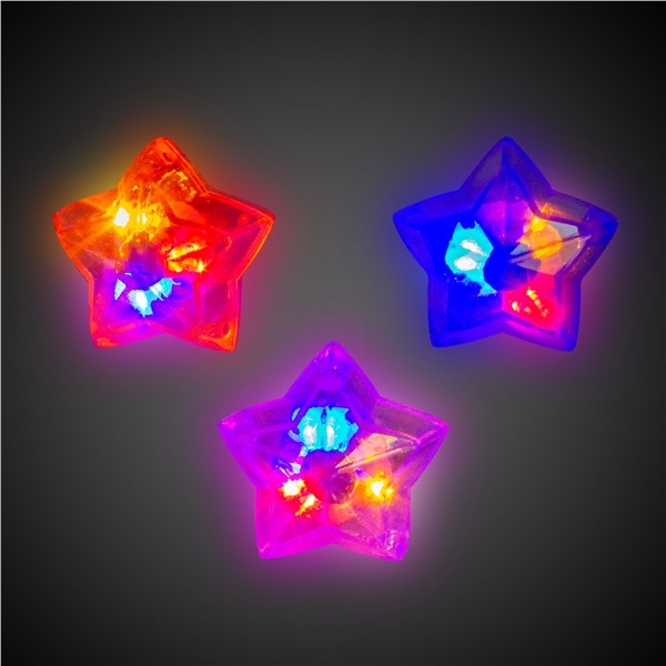 LED Star Gem Rings (24 Per pack)