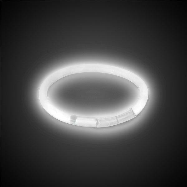 White 8" Glow Bracelets (50 Per pack)