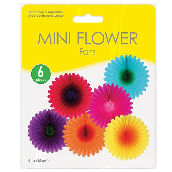 Mini Flower Fan Decorations (5 Per pack)