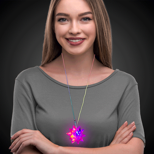 LED Crystal Star Necklaces (12 Per pack)