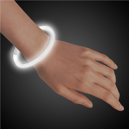 White 8" Glow Bracelets (50 Per pack)